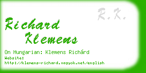 richard klemens business card