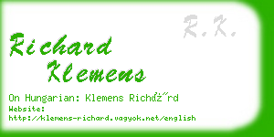 richard klemens business card